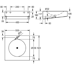 Bild von KWC ANIMA ANMX501 Waschtisch Typ des Beckens:Waschbecken, Beckenposition:mittig, Becken: Höhe:81 mm, Art.Nr. : 2000056774