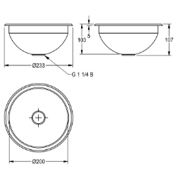 Bild von KWC RONDO RNDH200 Einlege- und Unterbau-Rundbecken Beckenposition:mittig, Becken: Höhe:108 mm, Oberflächenbehandlung des Beckens:hochglanzpoliert, Art.Nr. : 2000056306