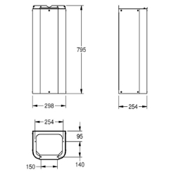 Bild von KWC ANIMA ANMX-S3 Schürze Gesamttiefe:257 mm, Gesamthöhe:795 mm, Gesamtbreite:304 mm, Art.Nr. : 213.0670.776