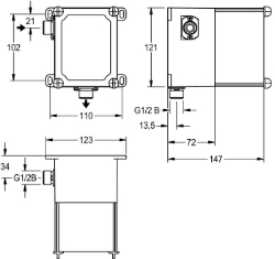 Bild von KWC AQLN0006 Urinalspülarmatur Anwendung:Urinalspülung, Ausführung Einbauarmatur:Einbauteil, Nennweite:DN 15, Art.Nr. : 2000107414