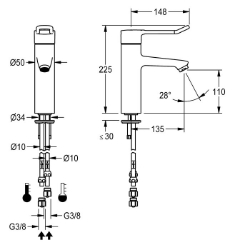 Bild von KWC F4LT-Med F4LT1008 Thermostat-Standbatterie mit Rückflussverhinderer:nein, Drucklos:nein, mit Filter:ja, Art.Nr. : 2030068119