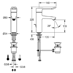 Bild von KWC F4LT-Med F4LT1003 Thermostat-Standbatterie mit Rückflussverhinderer:nein, Drucklos:nein, mit Filter:ja, Art.Nr. : 2030067801