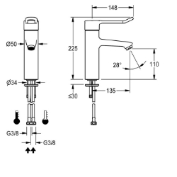 Bild von KWC F4LT-Med F4LT1002 Thermostat-Standbatterie mit Rückflussverhinderer:nein, Drucklos:nein, mit Filter:ja, Art.Nr. : 2030066749