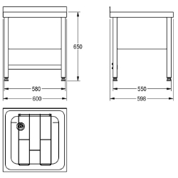 Bild von KWC SIRIUS F832V-F Standausguss,Klapprost Spritzschutzhöhe:50 mm, Beckenposition:mittig, Beckendesign:runde Ecken, Art.Nr. : 2000057046