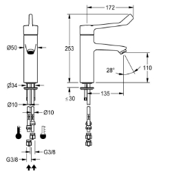 Bild von KWC F4LT-Med F4LT1011 Thermostat-Standbatterie A3000 open-kompatibel:nein, Drucklos:nein, Funktionsprinzip:manuell, Art.Nr. : 2030072405