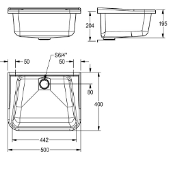 Bild von KWC SIRIUS MB5040 Mehrzweckbecken weiß Beckenposition:mittig, Beckendesign:runde Ecken, Becken: Höhe:195 mm, Art.Nr. : 2000103435