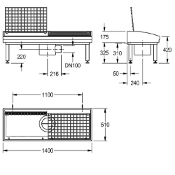 Bild von KWC SIRIUS SIRW721B Schuh- und Stiefelreinigungsanl Bürsten:optional, Rost:klappbar, Material:mineralischer Werkstoff, Art.Nr. : 2000102728