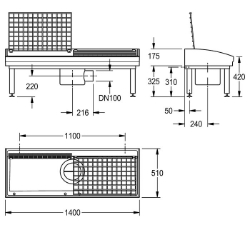 Bild von KWC SIRIUS SIRW721A Schuh- und Stiefelreinigungsanl Bürsten:optional, Rost:klappbar, Material:mineralischer Werkstoff, Art.Nr. : 2000102727