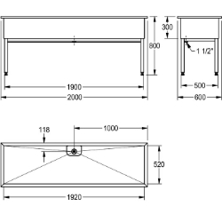 Bild von KWC SIRIUS SIRX753 Werkraumbecken Beckenposition:mittig, Beckendesign:90° Ecken, Becken: Höhe:300 mm, Art.Nr. : 2000100359