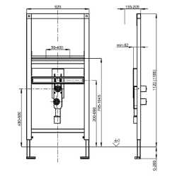 Bild von KWC AQUAFIX CMPX151 Installationselement Anwendung:Waschtisch, Ausführung Einbauarmatur:Einbauteil, Art.Nr. : 2030019961