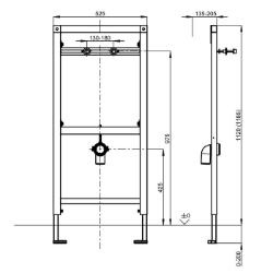 Bild von KWC AQUAFIX CMPX137 Installationselement Anwendung:Urinalspüler, Ausführung Einbauarmatur:Einbauteil, Höhenverstellung:200 mm, Art.Nr. : 2030020070