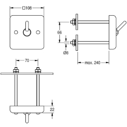 Bild von KWC HEAVY-DUTY HDTX693 Kleiderhaken Anzahl der Haken:1, Material:Edelstahl, Materialtyp:1.4301 Chromnickelstahl V2A, Art.Nr. : 2000090047