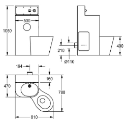 Bild von KWC HEAVY-DUTY HDTX816R Kombi-Unit Gehäusebreite:500 mm, Revisionstür-Paneel:ja, Bodenbefestigungsplatte:nein, Art.Nr. : 2000100970