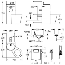 Bild von KWC HDTX806R Kombi-Unit Gehäusebreite:390 mm, Revisionstür-Paneel:ja, Bodenbefestigungsplatte:nein, Art.Nr. : 2000100958