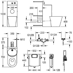 Bild von KWC HDTX806M Kombi-Unit Gehäusebreite:390 mm, Revisionstür-Paneel:ja, Bodenbefestigungsplatte:nein, Art.Nr. : 2000100957