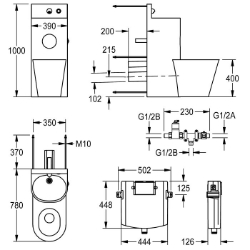 Bild von KWC HDTX805M Kombi-Unit Gehäusebreite:390 mm, Revisionstür-Paneel:ja, Bodenbefestigungsplatte:nein, Art.Nr. : 2000100954