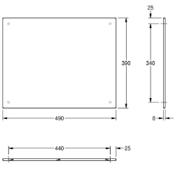 Bild von KWC HEAVY-DUTY M500HD Spiegel mit hinterlegter Verstärk Verdeckte Befestigung:ja, Material:Edelstahl, Materialtyp:1.4301 Chromnickelstahl V2A, Art.Nr. : 2000057090