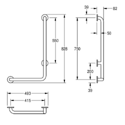 Bild von KWC CONTINA CNTX22WL Winkelgriff Biegewinkel:90 Grad, Richtung:links, Anzahl Der Fixierungspunkte:3, Art.Nr. : 2030038223