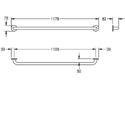 Bild von KWC CONTINA CNTX1100W Haltegriff Biegewinkel:0 Grad, Farbe:keine Farbe, Anzahl Der Fixierungspunkte:2, Art.Nr. : 2030033994