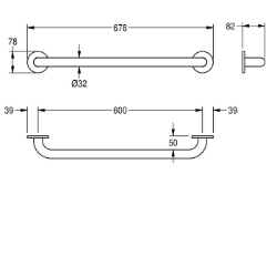 Bild von KWC CONTINA CNTX600W Haltegriff Biegewinkel:0 Grad, Farbe:keine Farbe, Anzahl Der Fixierungspunkte:2, Art.Nr. : 2030032985