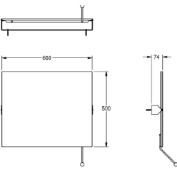 Bild von KWC CONTINA CNTX91 Kippspiegel Verdeckte Befestigung:nein, Material:Edelstahl, Materialtyp:1.4301 Chromnickelstahl V2A, Art.Nr. : 2000057509