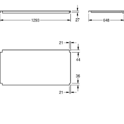 Bild von KWC MAXT260-70 Tablar zu Maxima Material:Edelstahl, Materialtyp:1.4301 Chromnickelstahl V2A, Materialstärke:1.2 mm, Art.Nr. : 2000100004