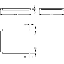 Bild von KWC MAXIMA MAXT70-60 Tablar zu Maxima Material:Edelstahl, Materialtyp:1.4301 Chromnickelstahl V2A, Materialstärke:1.2 mm, Art.Nr. : 2000100003