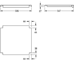 Bild von KWC MAXT60-60 Tablar zu Maxima Material:Edelstahl, Materialtyp:1.4301 Chromnickelstahl V2A, Materialstärke:1.2 mm, Art.Nr. : 2000057763