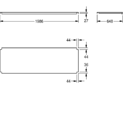 Bild von KWC MAXT200-70 Tablar zu Maxima Material:Edelstahl, Materialtyp:1.4301 Chromnickelstahl V2A, Materialstärke:1.2 mm, Art.Nr. : 2000057760