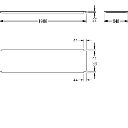 Bild von KWC MAXT200-60 Tablar zu Maxima Material:Edelstahl, Materialtyp:1.4301 Chromnickelstahl V2A, Materialstärke:1.2 mm, Art.Nr. : 2000057759