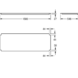 Bild von KWC MAXT160-60 Tablar zu Maxima Material:Edelstahl, Materialtyp:1.4301 Chromnickelstahl V2A, Materialstärke:1.2 mm, Art.Nr. : 2000057758