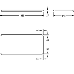 Bild von KWC MAXT140-70 Tablar zu Maxima Material:Edelstahl, Materialtyp:1.4301 Chromnickelstahl V2A, Materialstärke:1.2 mm, Art.Nr. : 2000057757