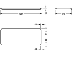 Bild von KWC MAXT140-60 Tablar zu Maxima Material:Edelstahl, Materialtyp:1.4301 Chromnickelstahl V2A, Materialstärke:1.2 mm, Art.Nr. : 2000057756