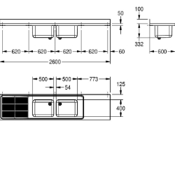 Bild von KWC MAXIMA MAXS227-260 Gewerbespüle Becken: Höhe:300 mm, Oberflächenbehandlung des Beckens:seidenmatt, Becken: Tiefe:400 mm, Art.Nr. : 2000057714