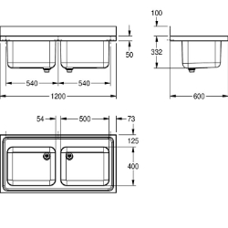 Bild von KWC MAXIMA MAXS200-120 Gewerbespüle Becken: Höhe:300 mm, Oberflächenbehandlung des Beckens:seidenmatt, Becken: Tiefe:400 mm, Art.Nr. : 2000057702