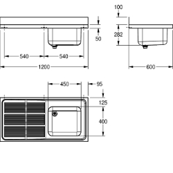 Bild von KWC MAXIMA MAXS117-120 Gewerbespüle Becken: Höhe:250 mm, Oberflächenbehandlung des Beckens:seidenmatt, Becken: Tiefe:400 mm, Art.Nr. : 2000057698