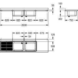 Bild von KWC MAXIMA MAXL227-260 Gewerbespüle Becken: Höhe:300 mm, Oberflächenbehandlung des Beckens:seidenmatt, Becken: Tiefe:500 mm, Art.Nr. : 2000057613