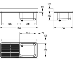 Bild von KWC MAXIMA MAXL117-140 Gewerbespüle Becken: Höhe:300 mm, Oberflächenbehandlung des Beckens:seidenmatt, Becken: Tiefe:500 mm, Art.Nr. : 2000057556