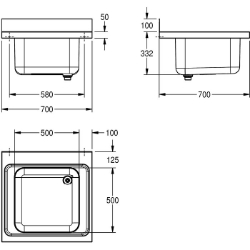 Bild von KWC MAXIMA MAXL100-70 Gewerbespüle Becken: Höhe:300 mm, Oberflächenbehandlung des Beckens:seidenmatt, Becken: Tiefe:500 mm, Art.Nr. : 2000057144