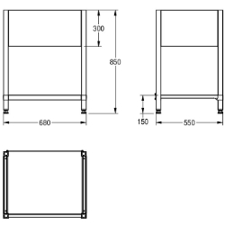 Bild von KWC MAXF70-60 Untergestell zu Maxima Material:Edelstahl, Materialtyp:1.4301 Chromnickelstahl V2A, Materialstärke:1 mm, Art.Nr. : 2000057124