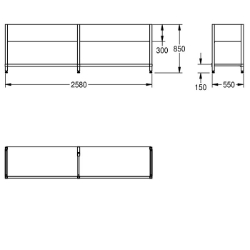 Bild von KWC MAXF260-60 Untergestell zu Maxima Material:Edelstahl, Materialtyp:1.4301 Chromnickelstahl V2A, Materialstärke:1 mm, Art.Nr. : 2000057118