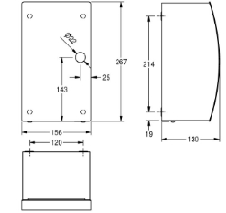 Bild von KWC STRATOS STRX220 Händetrockner Luftgeschwindigkeit:verstellbar, Luftmenge:80 Kubikmeter/Stunde, Eingangsspannung Hz:50 Hertz (1/Sekunde), Art.Nr. : 2030027296