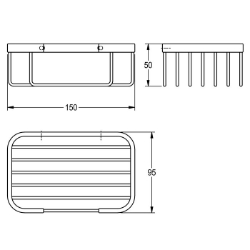 Bild von KWC ACCESSOIRES MISX0009HP Korb f. Wandmontage hochglanz Material:Edelstahl, Materialtyp:1.4301 Chromnickelstahl V2A, Gesamttiefe:95 mm, Art.Nr. : 2000106381