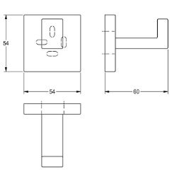 Bild von KWC CUBUS CUBX010HP Kleiderhaken einzeln Anzahl der Haken:1, Material:Edelstahl, Materialtyp:1.4301 Chromnickelstahl V2A, Art.Nr. : 2000106359