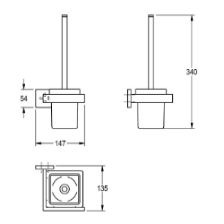 Bild von KWC CUBUS CUBX005HP WC Bürstenhalter Bürstenfarbe:weiss, Material:Edelstahl, Materialtyp:1.4301 Chromnickelstahl V2A, Art.Nr. : 2000106353