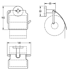 Bild von KWC FIRMUS FIRX111HP WC-Rollenhalter Füllmenge:1, Schloss:kein Schloss, Material:Edelstahl, Art.Nr. : 2000106289