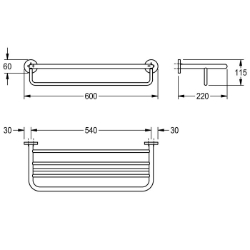 Bild von KWC FIRMUS FIRX012HP Doppelhandtuchablage Material:Edelstahl, Materialtyp:1.4301 Chromnickelstahl V2A, Gesamttiefe:220 mm, Art.Nr. : 2000106281