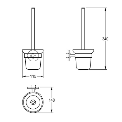 Bild von KWC FIRMUS FIRX005HP WC Bürstenhalter Bürstenfarbe:weiss, Material:Edelstahl, Materialtyp:1.4301 Chromnickelstahl V2A, Art.Nr. : 2000106273