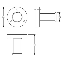 Bild von KWC MEDIUS MEDX010HP Kleiderhaken einzeln Anzahl der Haken:1, Material:Edelstahl, Materialtyp:1.4301 Chromnickelstahl V2A, Art.Nr. : 2000106255