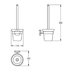 Bild von KWC MEDIUS MEDX005HP WC Bürstenhalter Bürstenfarbe:weiss, Material:Edelstahl, Materialtyp:1.4301 Chromnickelstahl V2A, Art.Nr. : 2000106249